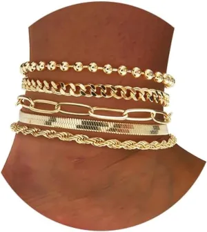 Extra Large Anklets for Women Large Ankle, 14K Real Gold Dainty Anklets for Women Waterproof, 10" 2" Adjustable Large Ankle Bracelets for Women Plus Size, Ankle Bracelets for Women Trendy