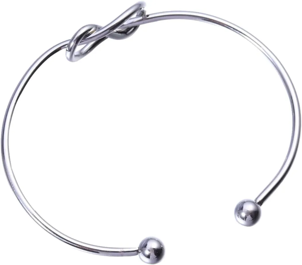 Fashion Bracelet for Women Metal Bracelet Silver Anklet Trendy Jewelry Open Bangle Adjustable Cuff for Christmas Present