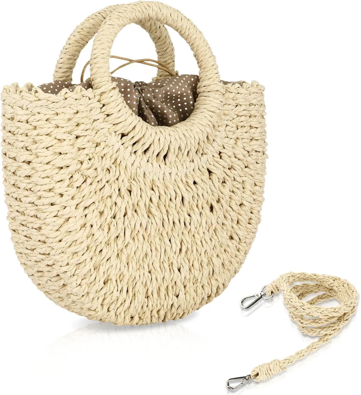 FENBEN Straw Hobo Bags for Women Small Crossbody Bag Beach Purse Weave Shoulder Handbag Rattan