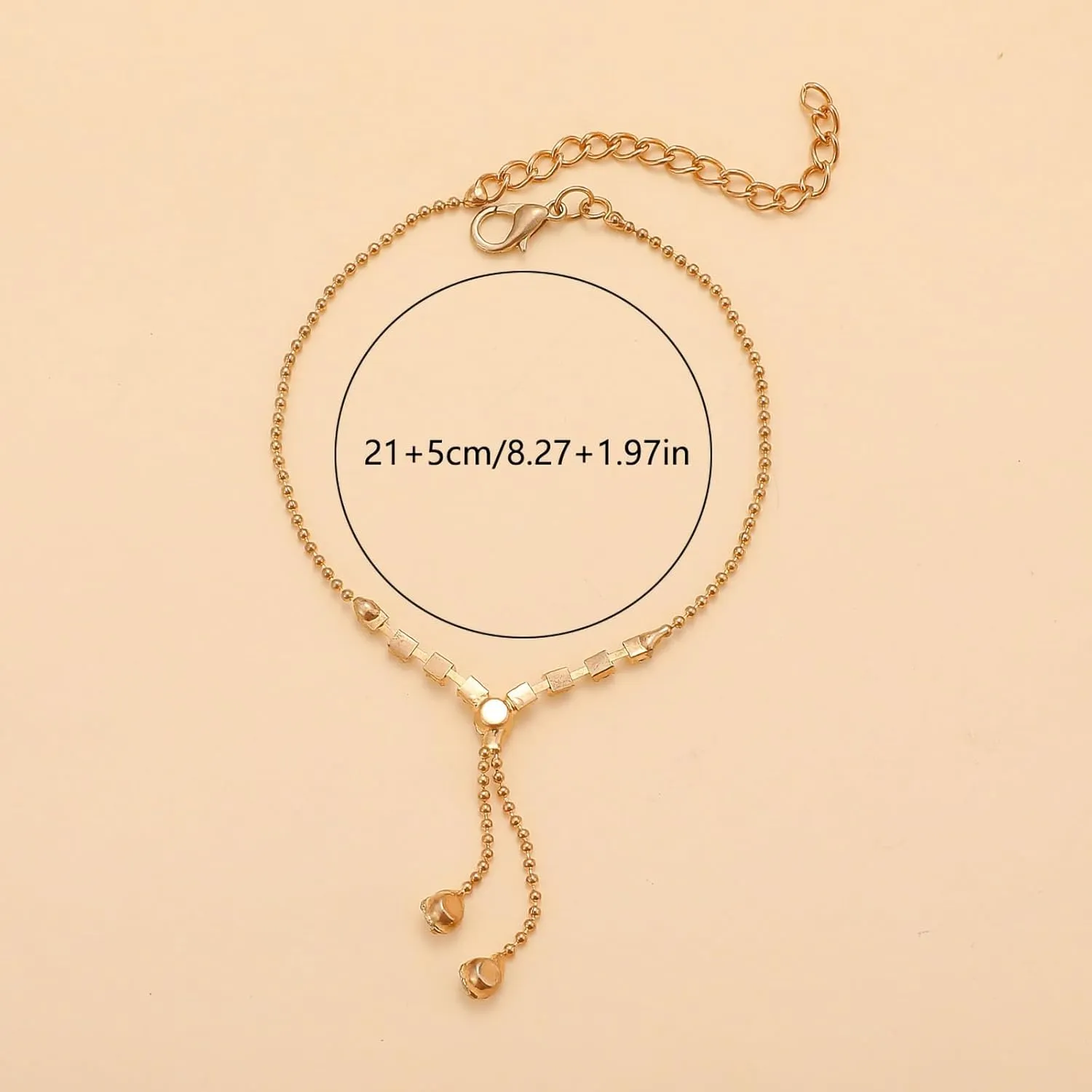 Fesciory Women Heart Anklet Adjustable Beach Layered Ankle Bracelets for Women Gold Alloy Foot Chain Jewelry