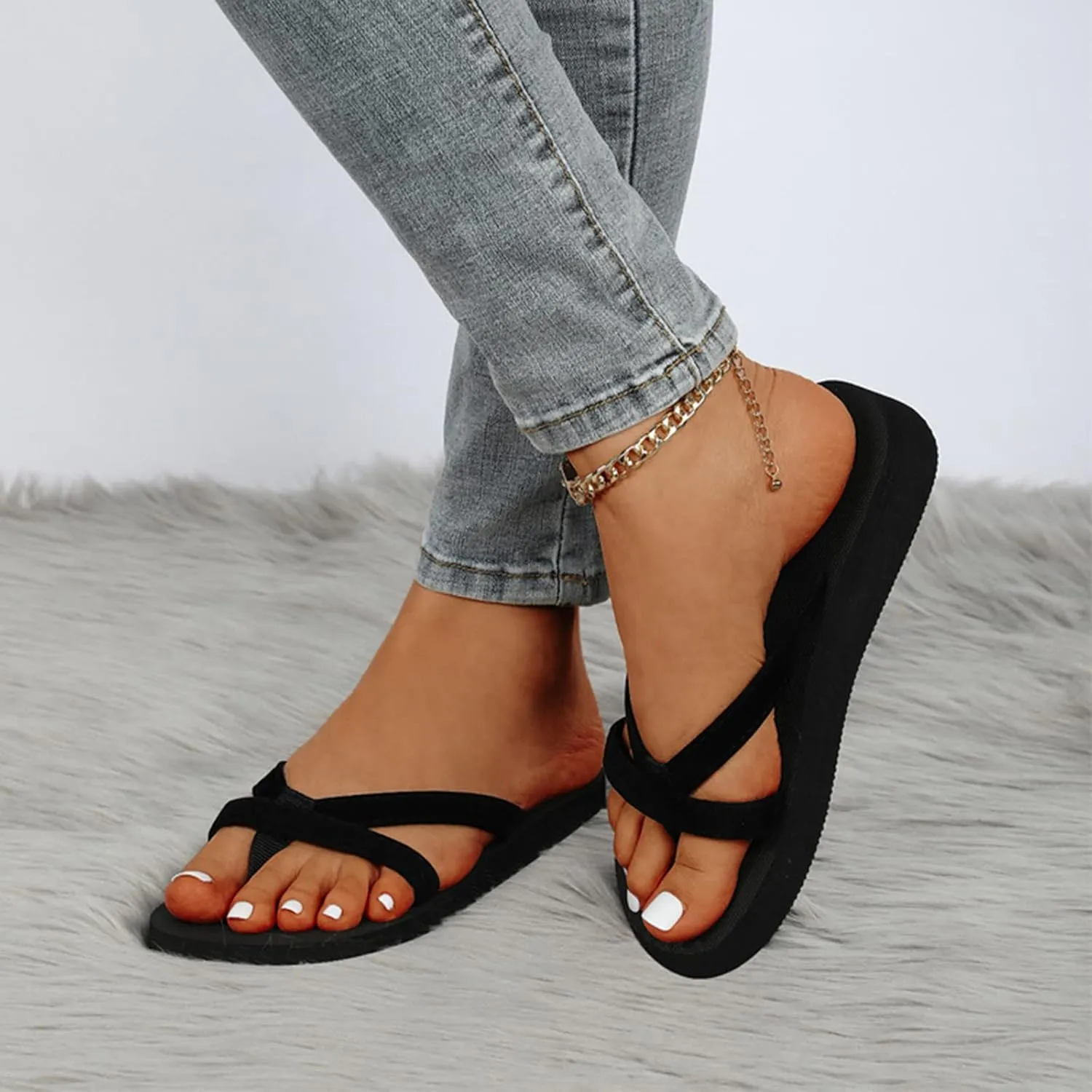 Flip Flops Arch Support Womens Platform Sandals Women Chunky Heel 2023 Sandals for Woman