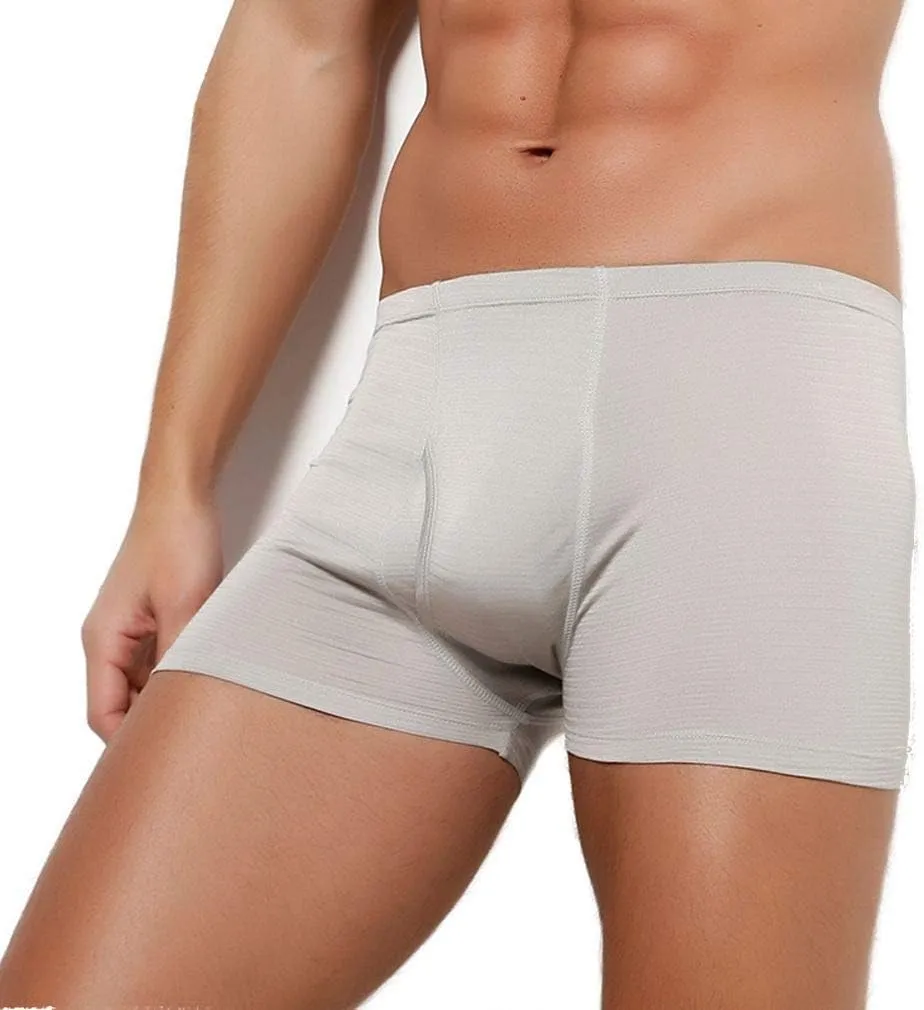 Forever Angel Men's 100% Silk Basic Stretch Boxer Briefs Shorts