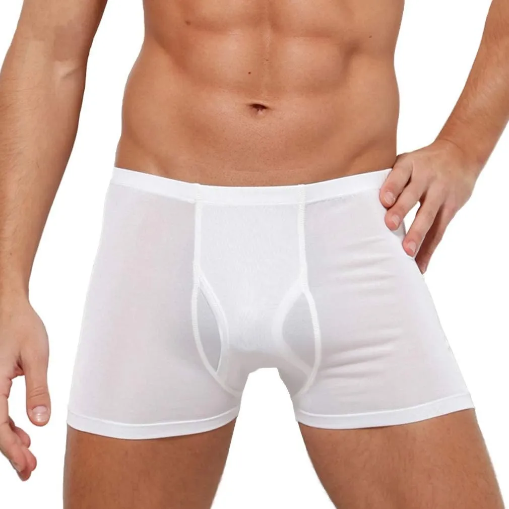 Forever Angel Men's 100% Silk Basic Stretch Boxer Briefs Shorts