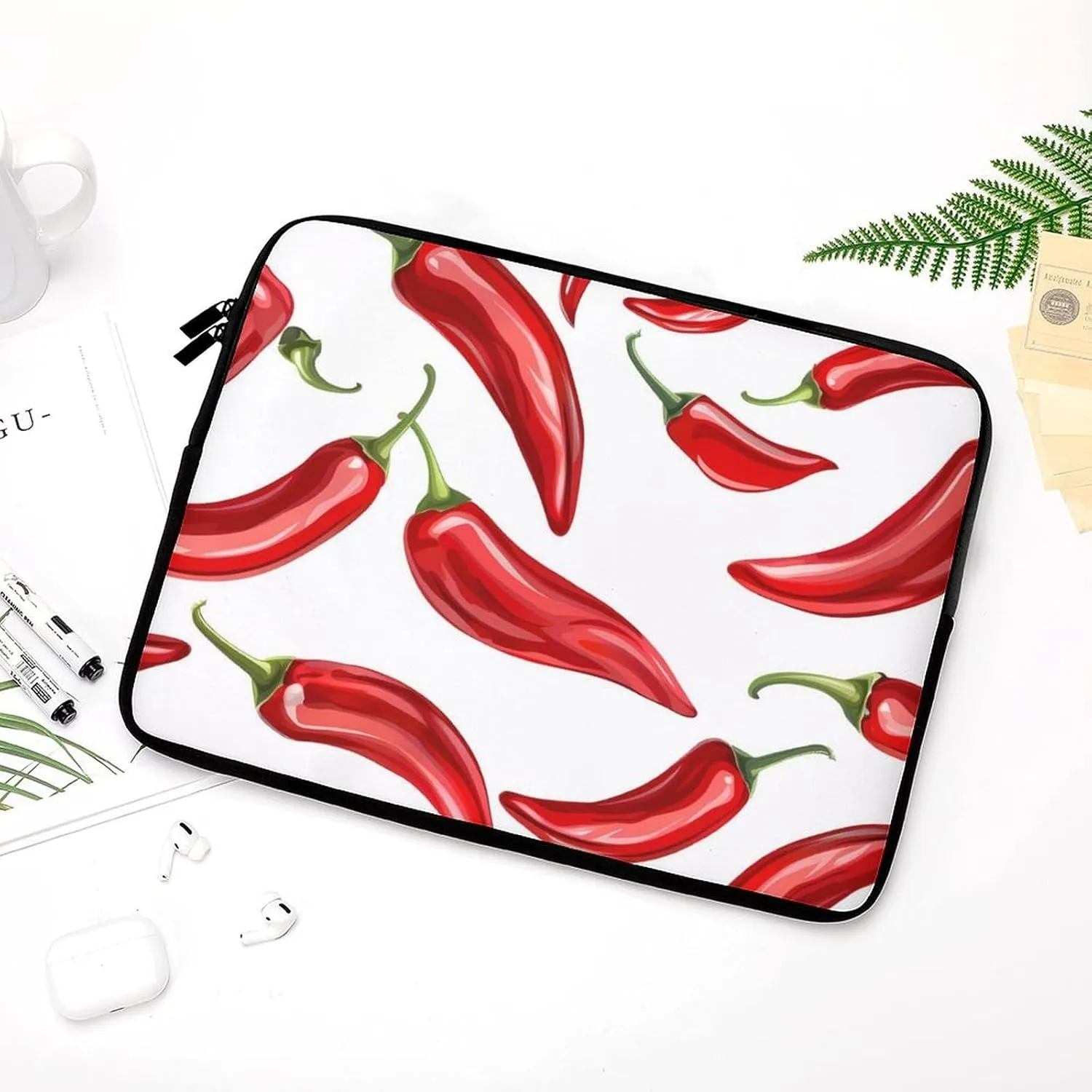 Fresh Red Chili Pepper Personalized Laptop Bag Business Casual Laptop Cases Slim Computer Bag Briefcase