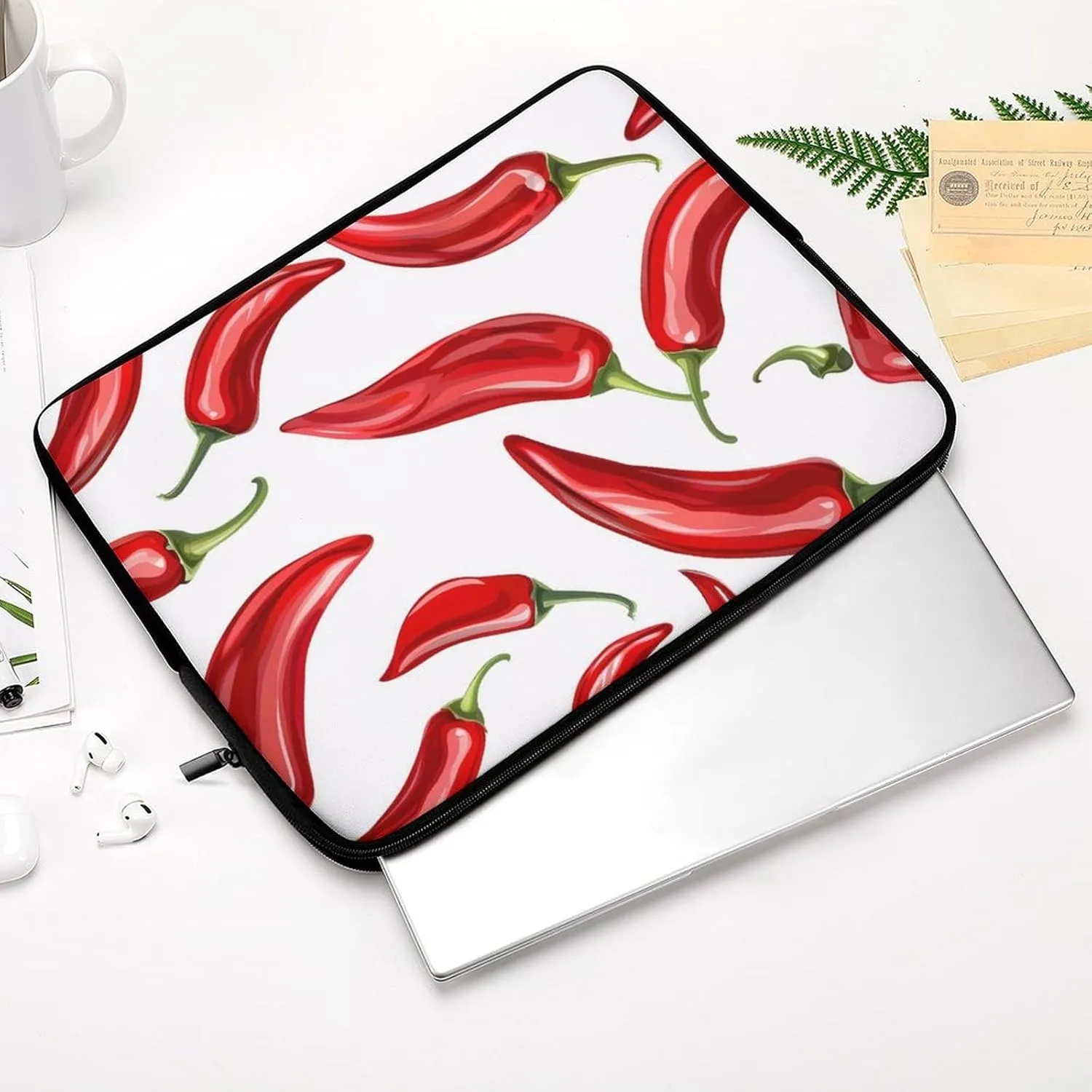 Fresh Red Chili Pepper Personalized Laptop Bag Business Casual Laptop Cases Slim Computer Bag Briefcase