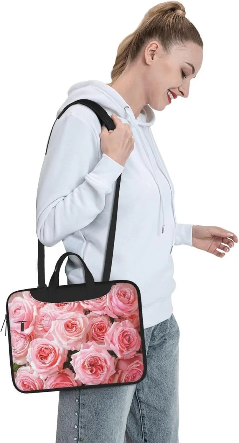 Fresh Roses Printed Laptop Tote Bag Travel Business Computer Bag Work Bag for Men Women