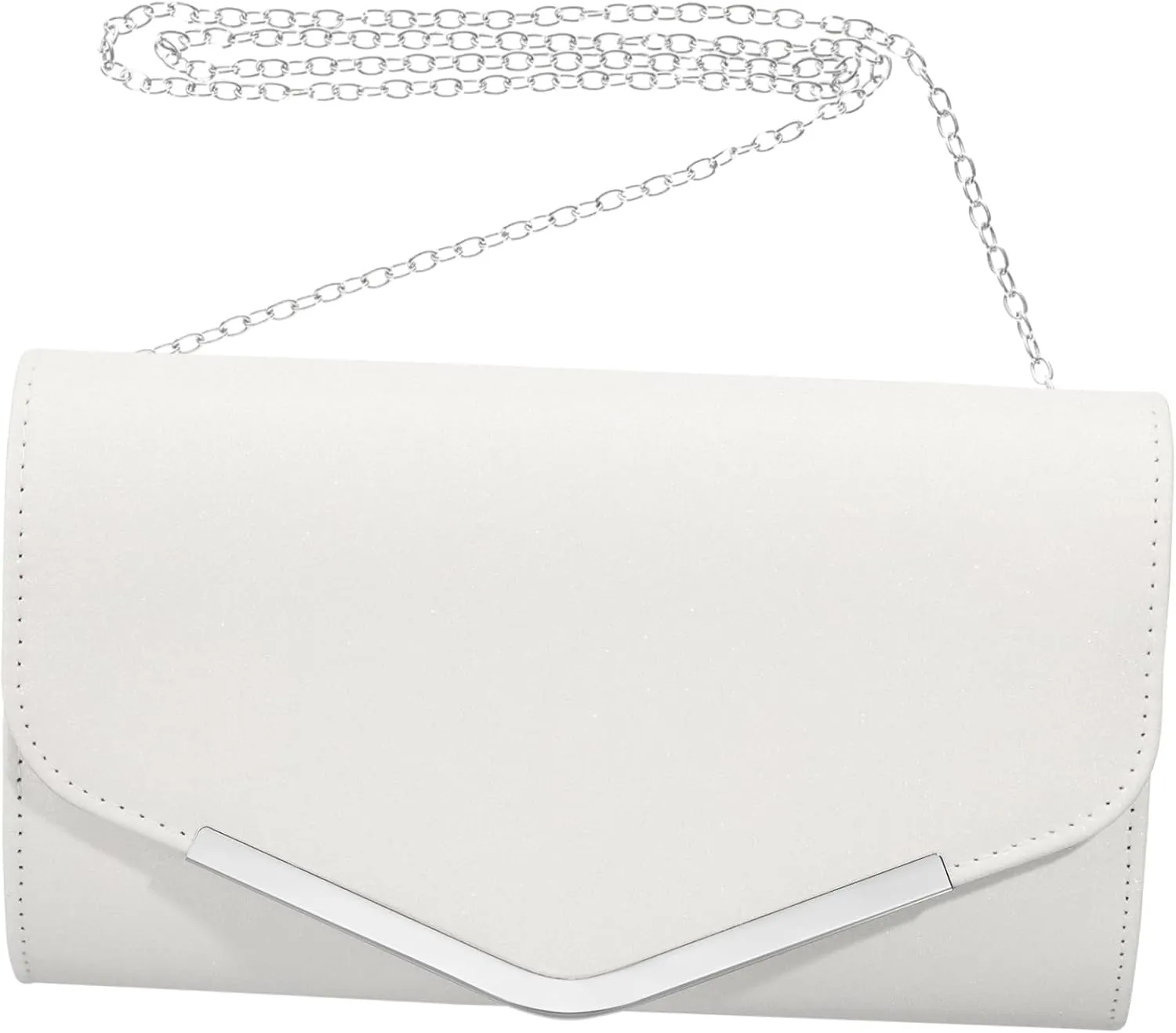 GALPADA Fashion Clutch Bag Chain Envelope White Handbag for Wedding Dinner Parties