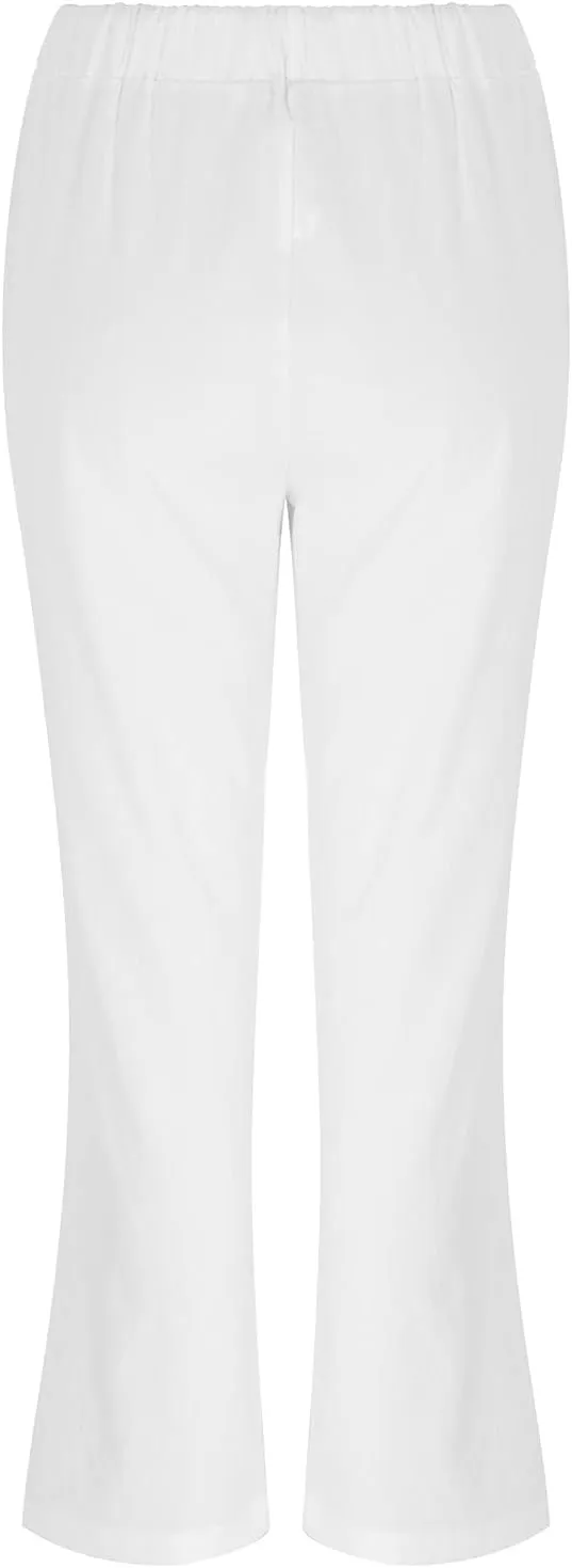 GIERIDUC Women Summer Wide Leg Linen Pants Drawstring Elastic High Waist Lounge Pants Y2K Trendy Casual Trousers with Pockets