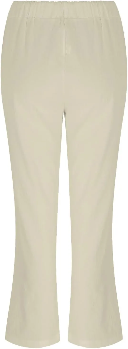 GIERIDUC Women Summer Wide Leg Linen Pants Drawstring Elastic High Waist Lounge Pants Y2K Trendy Casual Trousers with Pockets