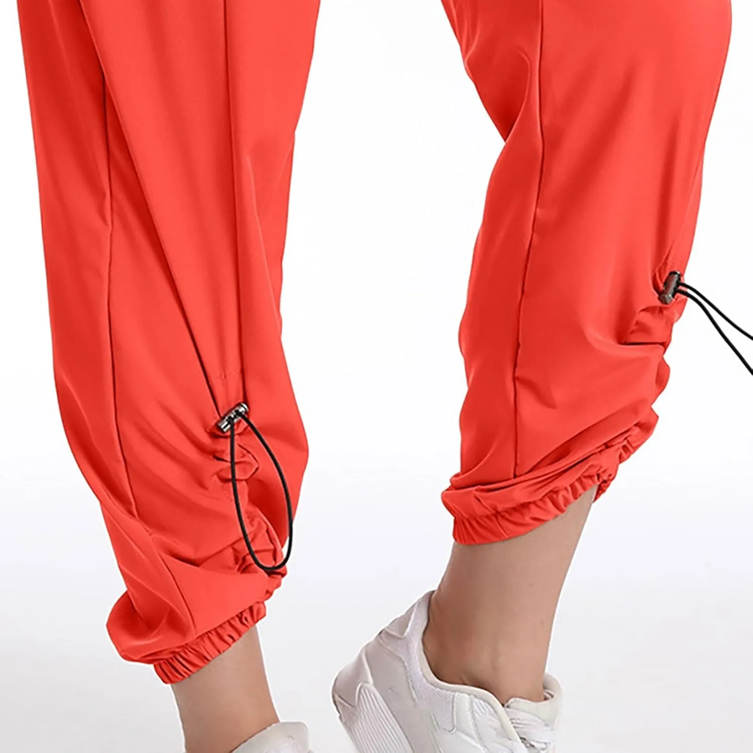 GIERIDUC Womens Cotton Linen Tapered Pants Summer Drawstring Elastic Waist Sweatpant Leggings Casual Trousers with Pockets