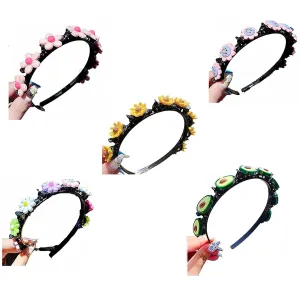 Girl Sweet Princess Hairstyle Hairpin, 2022 New Summer Little Girl Braided Hair Hairpin Headdress,Cartoon Headbands Plait Hair Tools Super Cute (5 Pcs)