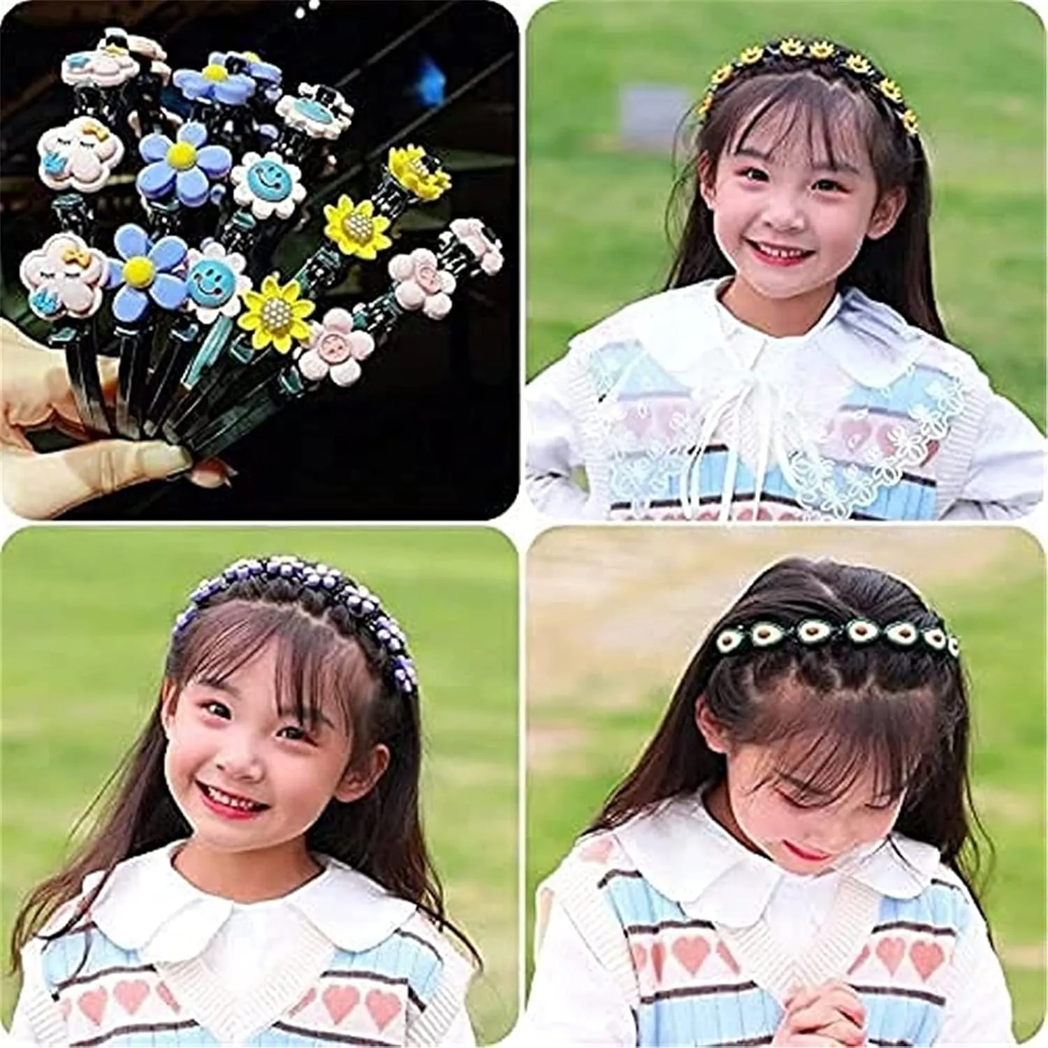 Girl Sweet Princess Hairstyle Hairpin, 2022 New Summer Little Girl Braided Hair Hairpin Headdress,Cartoon Headbands Plait Hair Tools Super Cute (5 Pcs)
