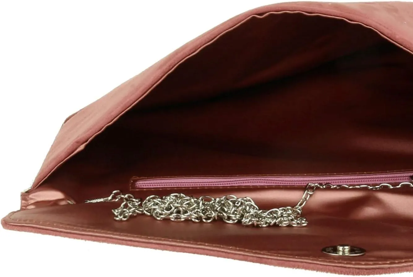 Girly HandBags Womens Faux Suede Plain Clutch Bag