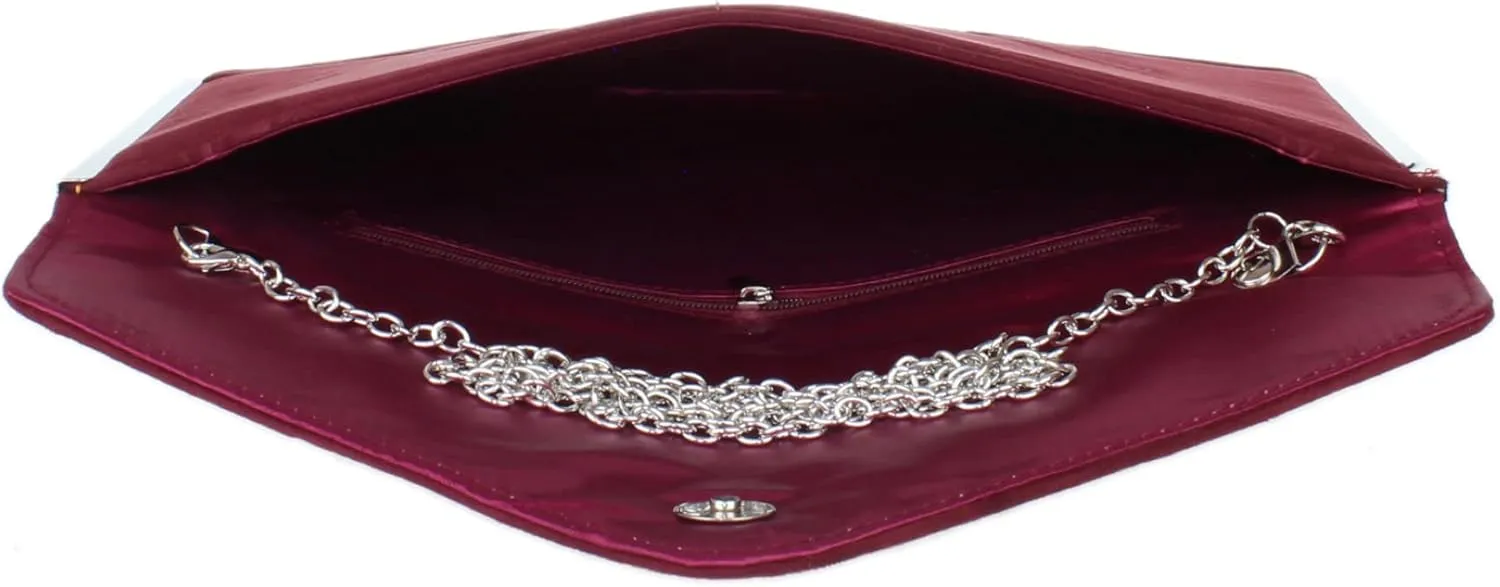 Girly HandBags Womens Faux Suede Plain Clutch Bag