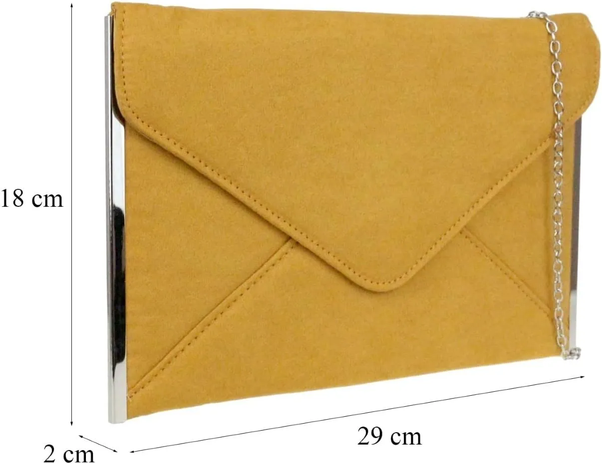 Girly HandBags Womens Faux Suede Plain Clutch Bag