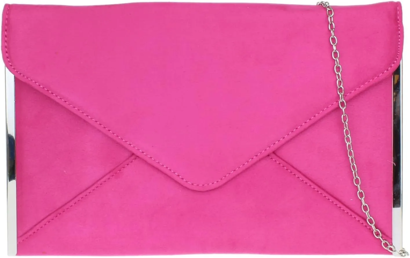Girly HandBags Womens Faux Suede Plain Clutch Bag