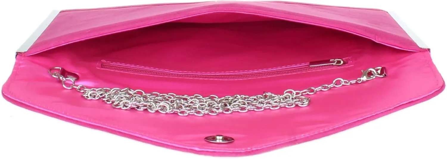 Girly HandBags Womens Faux Suede Plain Clutch Bag
