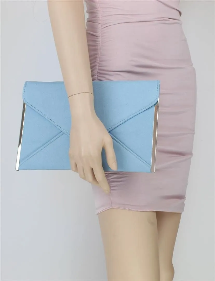 Girly HandBags Womens Faux Suede Plain Clutch Bag