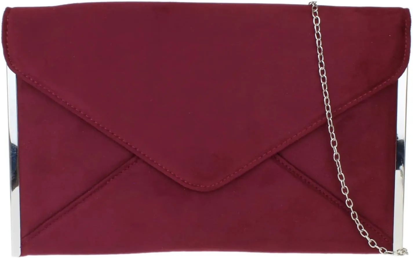 Girly HandBags Womens Faux Suede Plain Clutch Bag