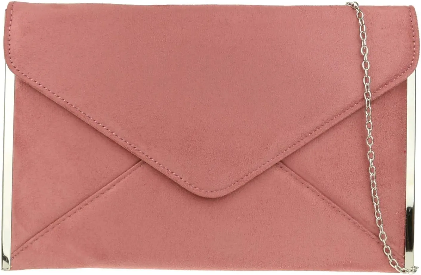 Girly HandBags Womens Faux Suede Plain Clutch Bag