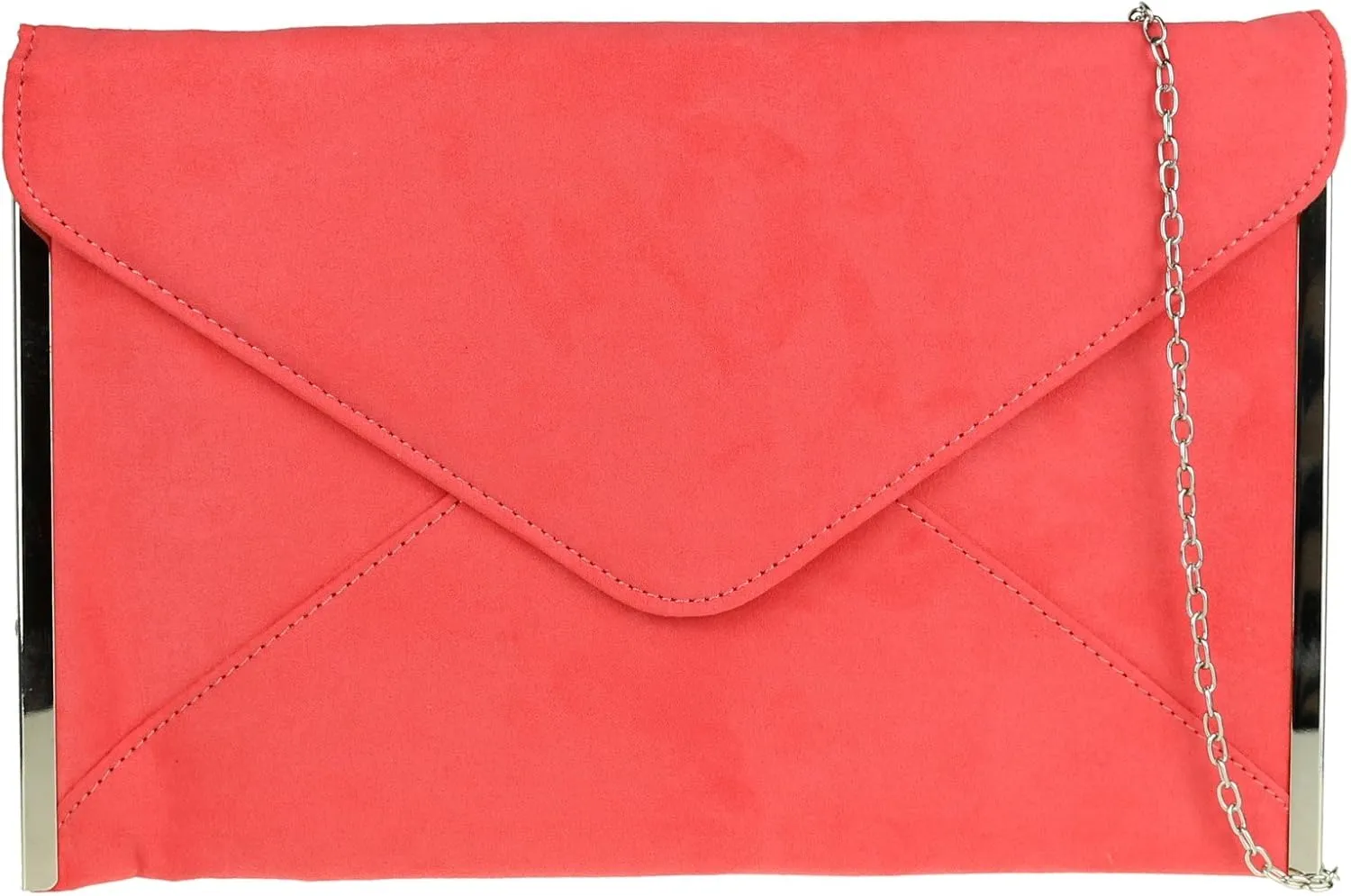 Girly HandBags Womens Faux Suede Plain Clutch Bag