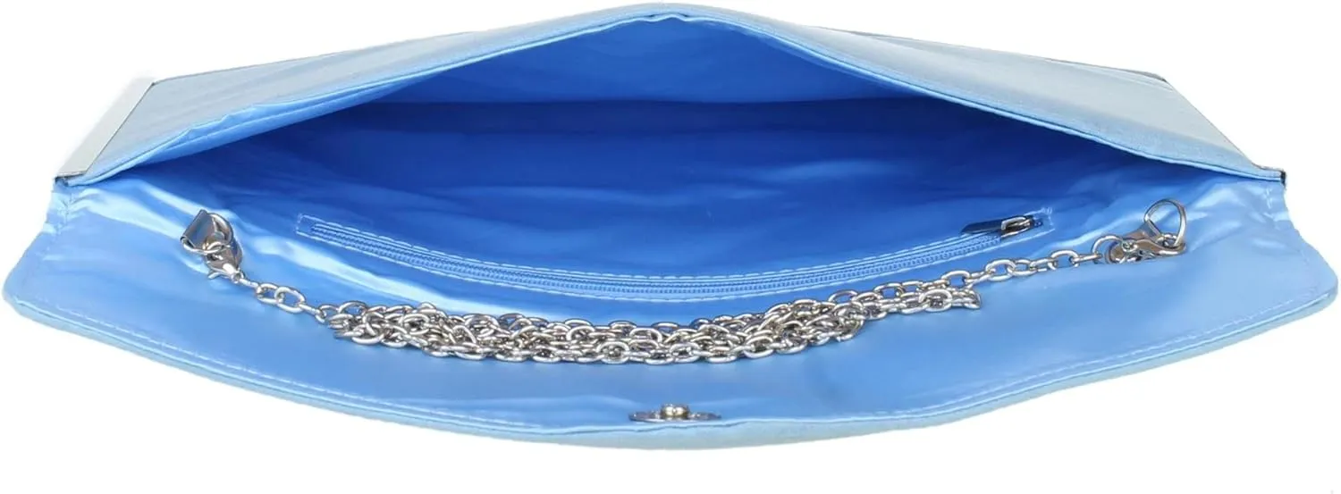 Girly HandBags Womens Faux Suede Plain Clutch Bag