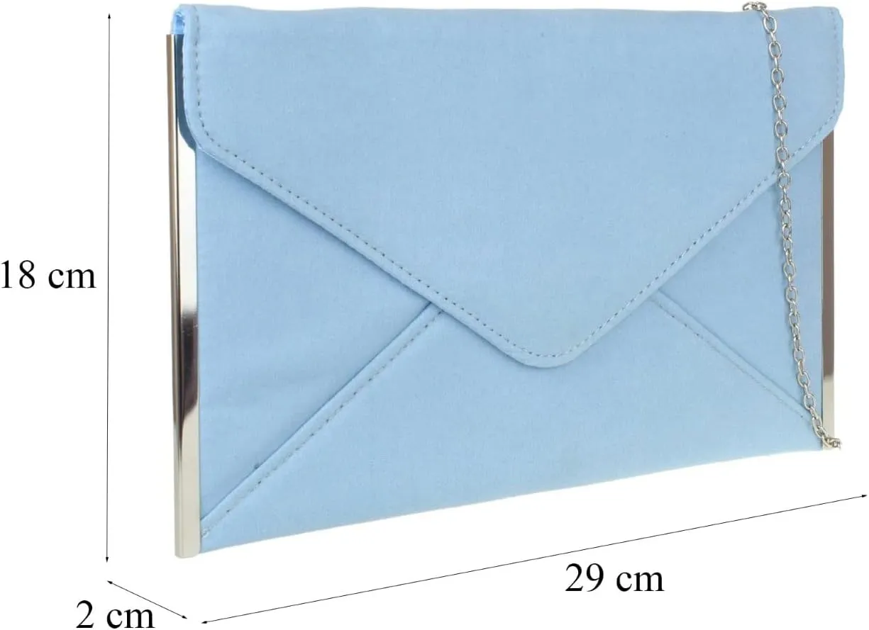 Girly HandBags Womens Faux Suede Plain Clutch Bag