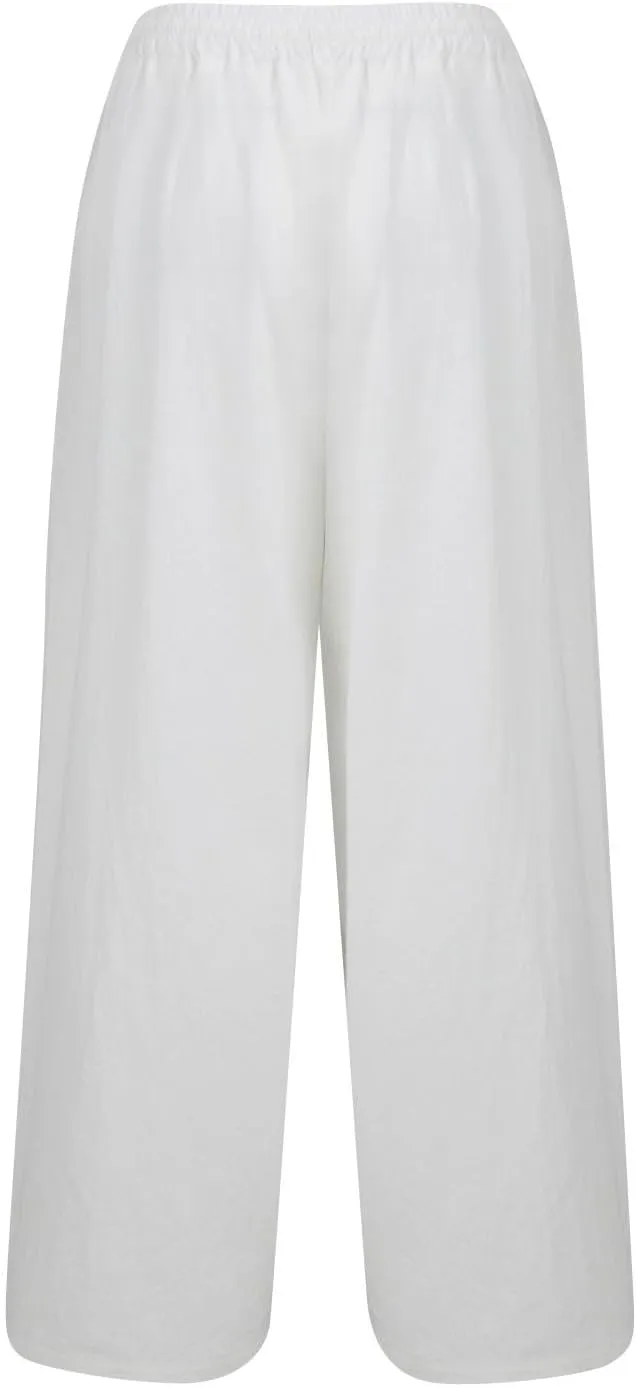 GOFULY Pants for Women Beach Elastic Waist Drawstring Sumemr Pants Straight Wide Leg High Waisted with Pockets Slacks Clothes