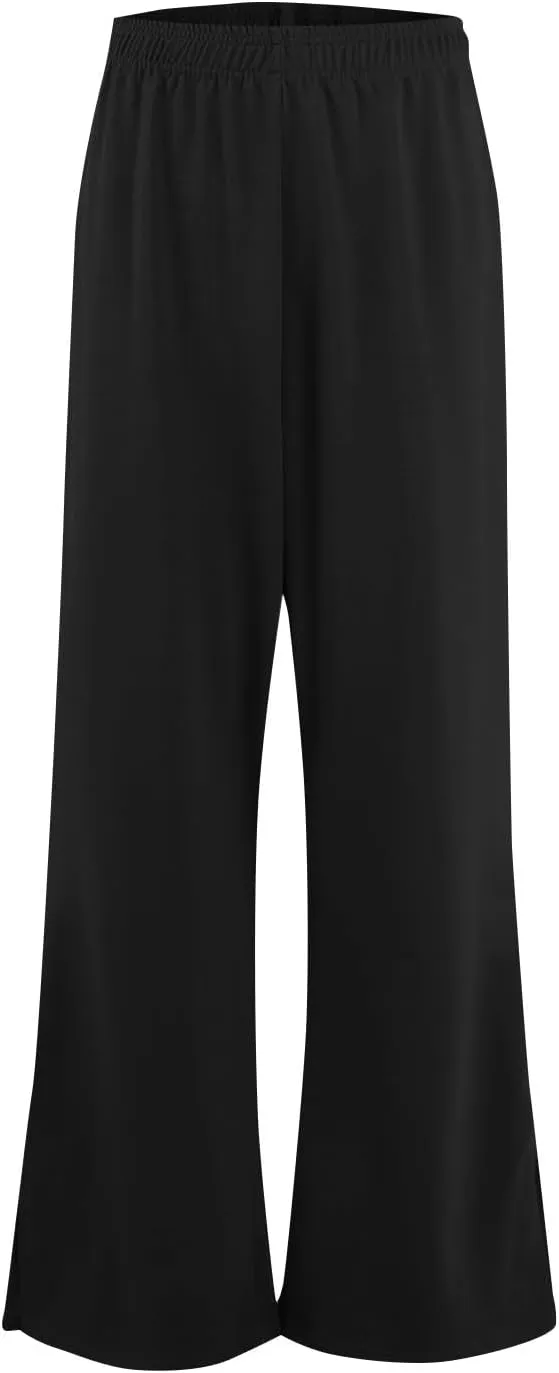 GOFULY Pants for Women Trendy Straight Wide Leg High Waisted Sumemr Pants Elastic Waist Drawstring 2025 Trousers with Pockets