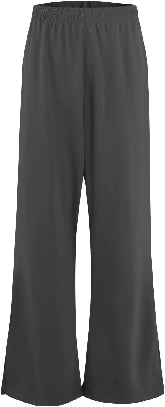 GOFULY Women Pants Casual Elastic Waist Drawstring 2025 Pants Straight Wide Leg High Waisted with Pockets Loose Fit Trousers
