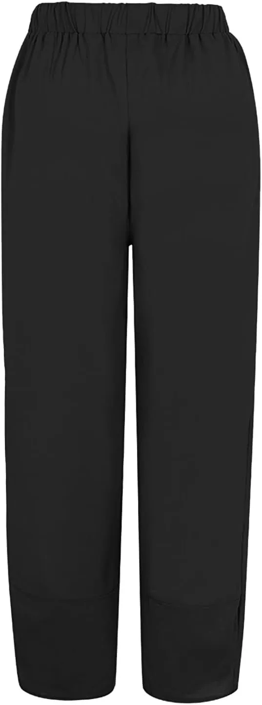 GOFULY Women's Pants Casual Straight Wide Leg High Waisted Pants Dressy Elastic Waist 2025 Sumemr Comfy Trousers with Pockets