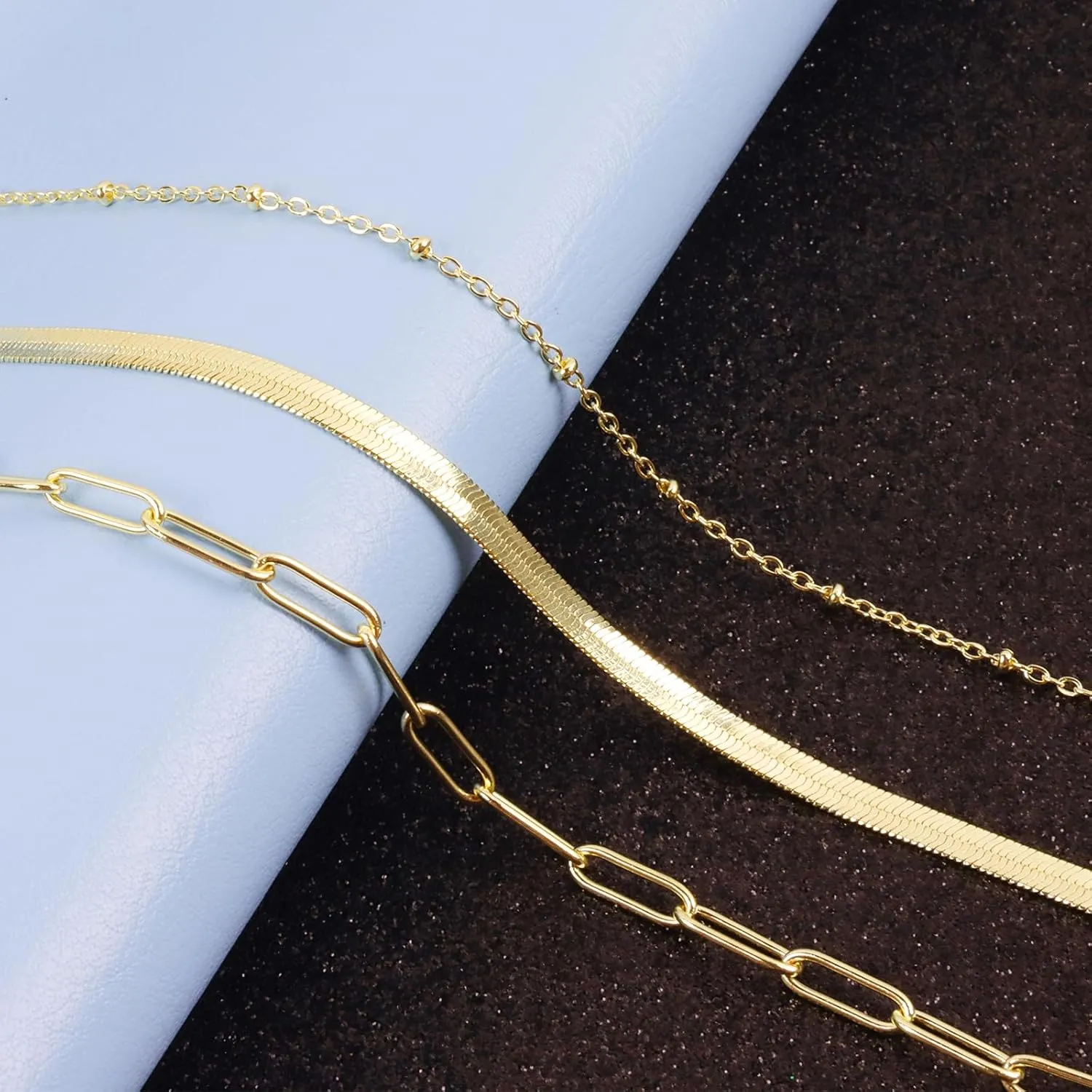 Gold Ankle Bracelet for Women, 14K Gold Anklets Adjustable Waterproof Cuban Link Anklets Set Layered Anklet Bracelets for Women Anklet for Women Jewelry Gift