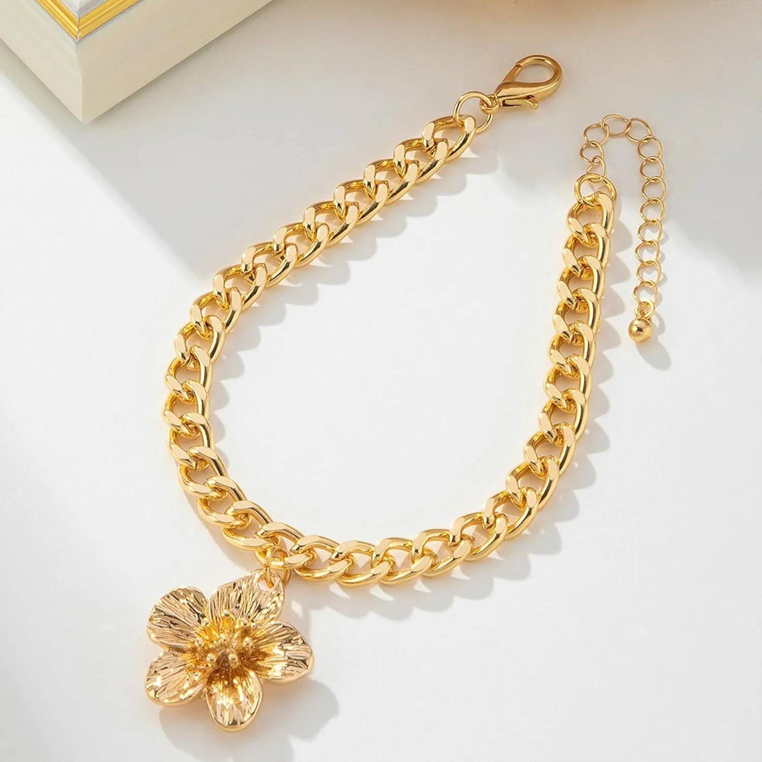 Gold Ankle Bracelets for Women 18K Gold Anklets for Women Bow Ankle Bracelets Waterproof Cuban Link Anklet Foot Bracelet Summer Beach Anklet Jewelry for Women Gift