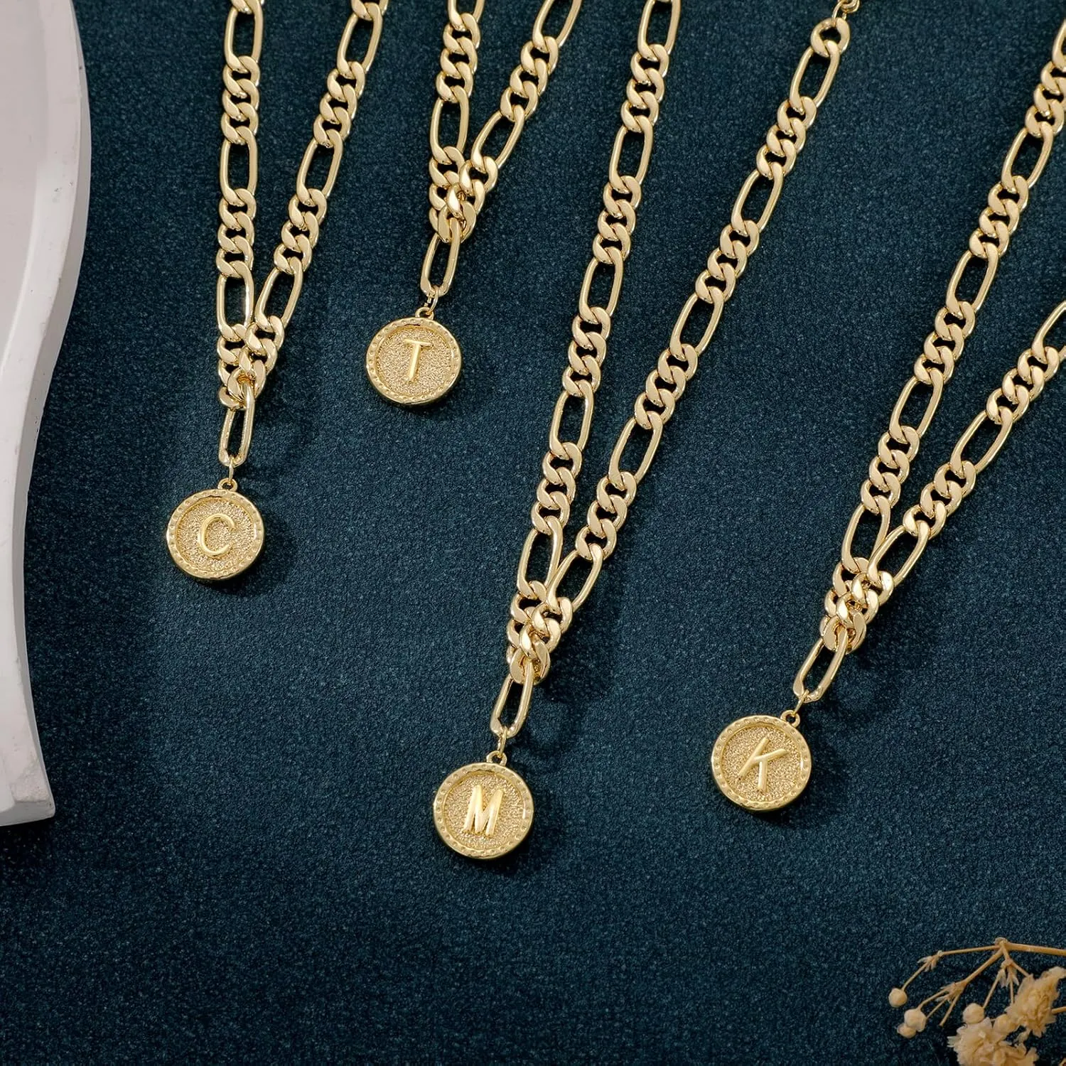 Gold Ankle Bracelets for women,14k Gold Plated Waterproof lightweight Figaro Chain Initial Anklets for Women Ankle Bracelets Set Dainty Trendy Jewelry Gift for Women