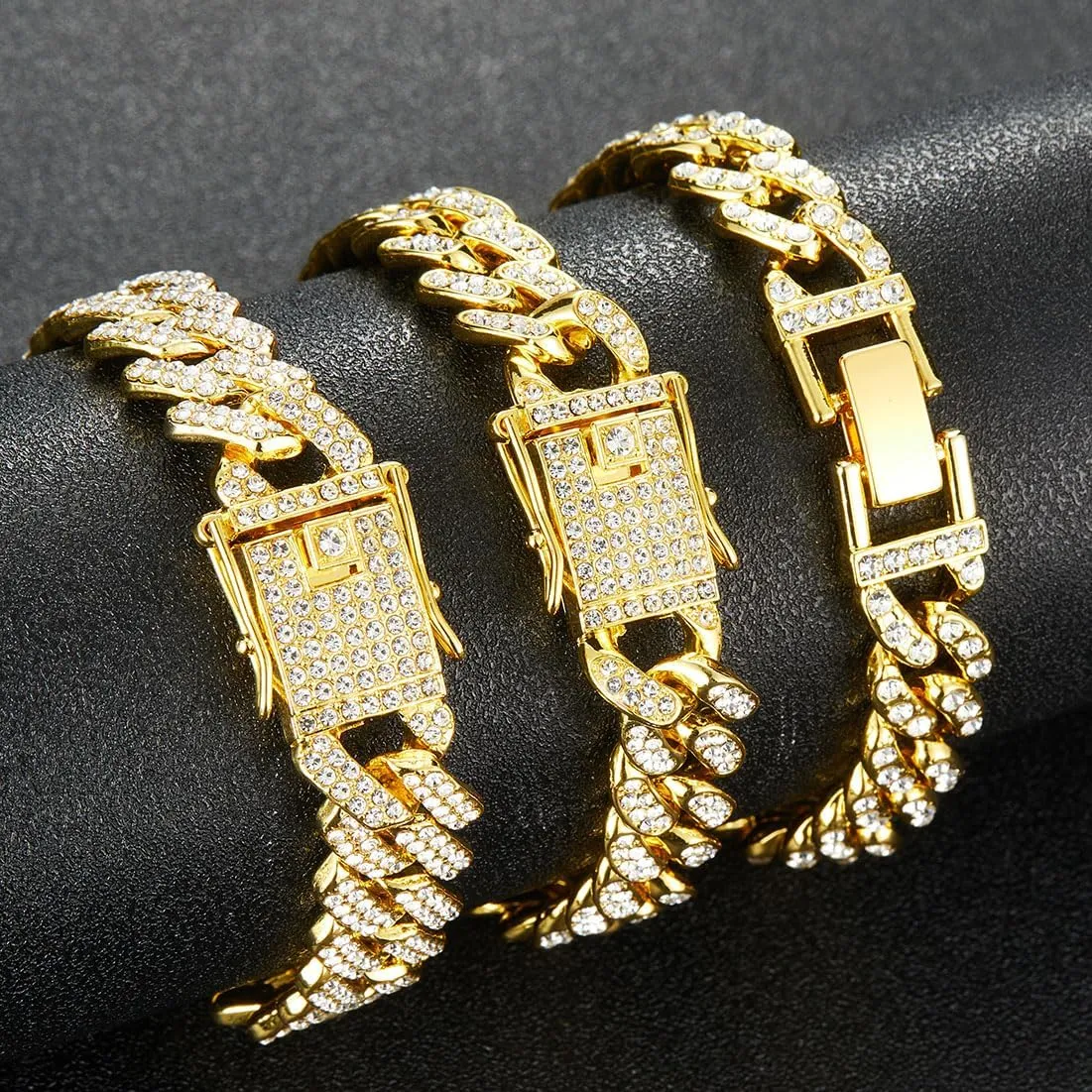 Gold Silver Ankle Bracelets for Women Cuban Link Anklets Plus Size Ankle Bracelet Layered Link Anklet Set Rhinestone Bling Anklets Gold Silver Jewelry for Women Gift Set