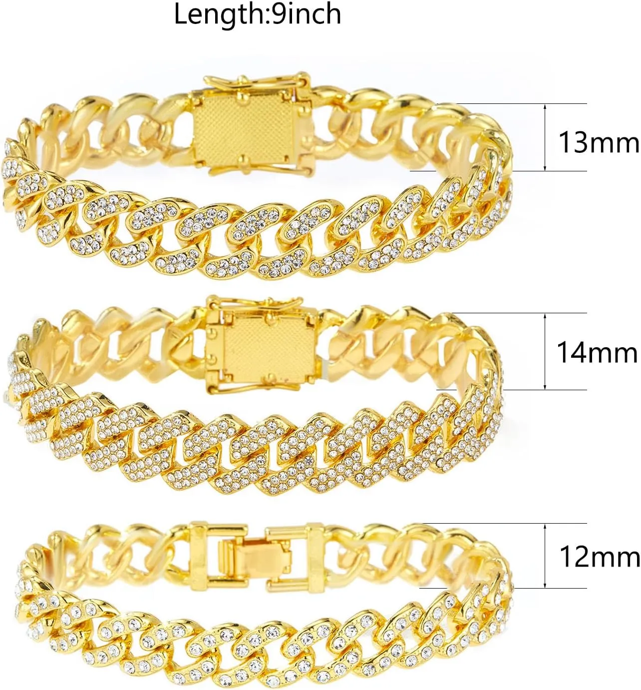 Gold Silver Ankle Bracelets for Women Cuban Link Anklets Plus Size Ankle Bracelet Layered Link Anklet Set Rhinestone Bling Anklets Gold Silver Jewelry for Women Gift Set