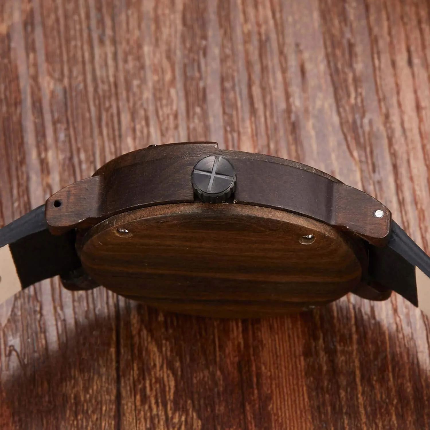 GORBEN Compass Watches for Men, Turntable Wooden Watch, Lightweight Handmade, Quartz Sports Watch