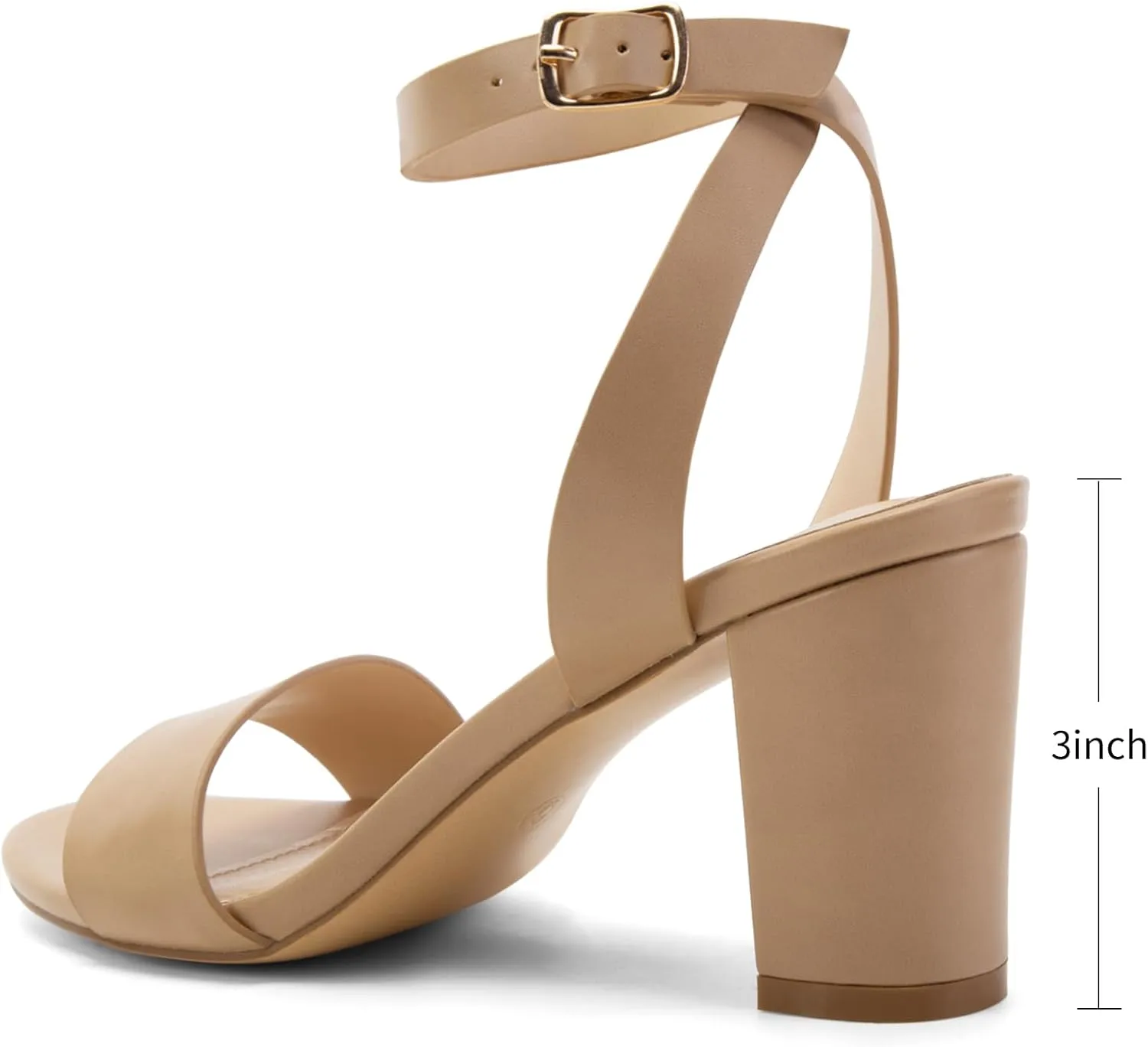 Greatonu Women's Clear Chunky Heels Sandals Open Toe Ankel Strap Block Heel Sandal for Women Dressy Party Wedding Shoes Transparent High Heels Sandals