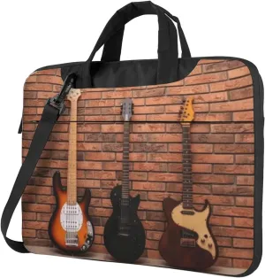 Guitar Bass Music Musical Instruments Practical 13-15.6 Inch Laptop Bag For Man And Women, Computer Messenger Bag, Trendy Shoulder Strap Design