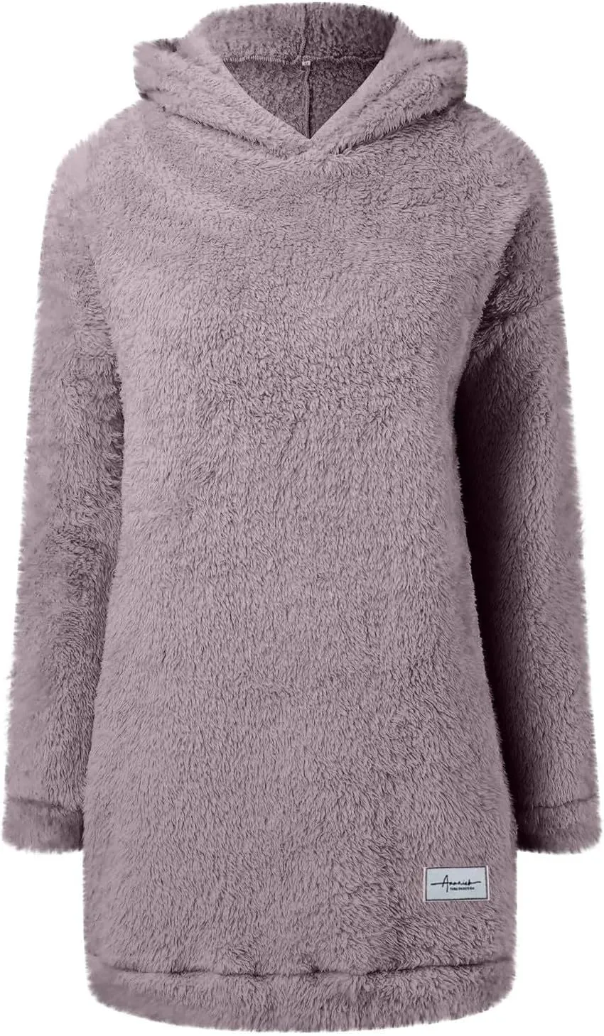 Gumipy Women Oversized Sweatshirt Dress Fuzzy Fleece Hoodie Dress Soft Hooded Long Sleeve Dress Casual Winter Dresses