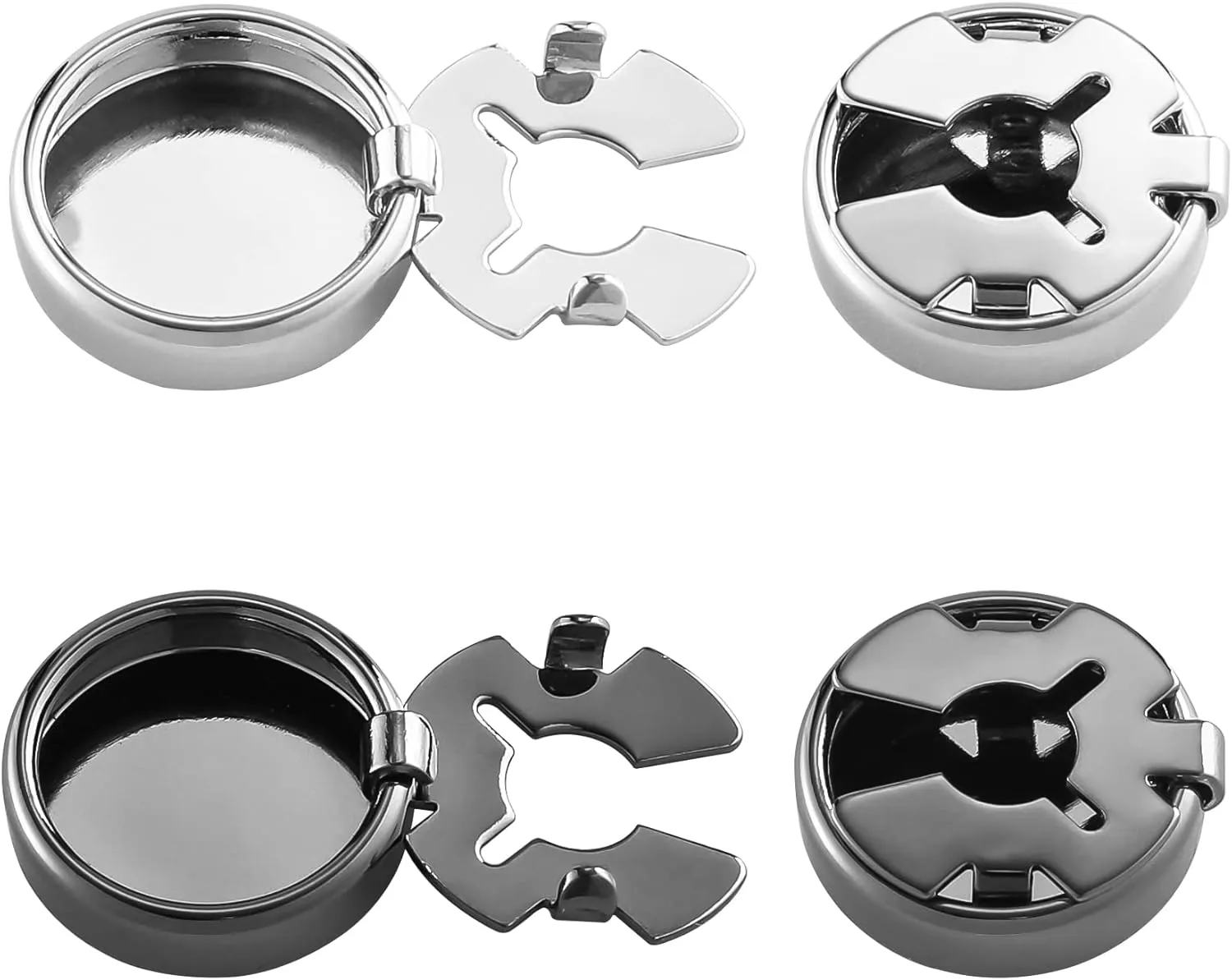 GWD Mens Cufflinks Classic Silver Black 26 Alphabet Letter Button Covers for Men Cuff Buttons Business Wedding Shirts A-Z