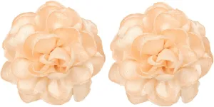 Handmade Satin Fabric Flower Brooches Lapel Pins for Women Vintage Elegant Flower Brooch Hair Clip Pins Wedding Party Dance Dress Clothes Accessories