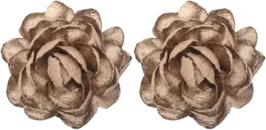 Handmade Satin Fabric Flower Brooches Lapel Pins for Women Vintage Elegant Flower Brooch Hair Clip Pins Wedding Party Dance Dress Clothes Accessories