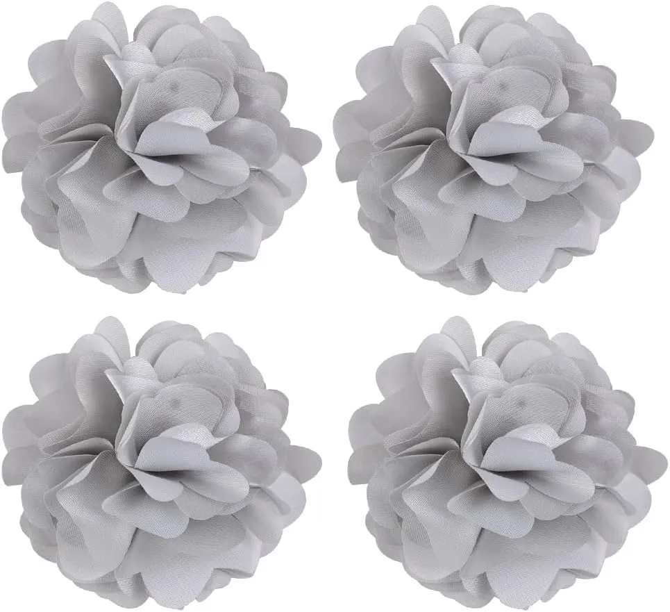 Handmade Satin Fabric Flower Brooches Lapel Pins for Women Vintage Elegant Flower Brooch Hair Clip Pins Wedding Party Dance Dress Clothes Accessories