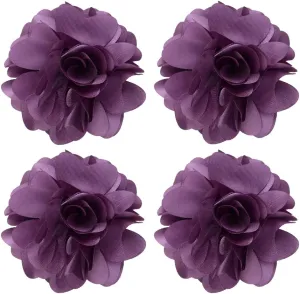 Handmade Satin Fabric Flower Brooches Lapel Pins for Women Vintage Elegant Flower Brooch Hair Clip Pins Wedding Party Dance Dress Clothes Accessories