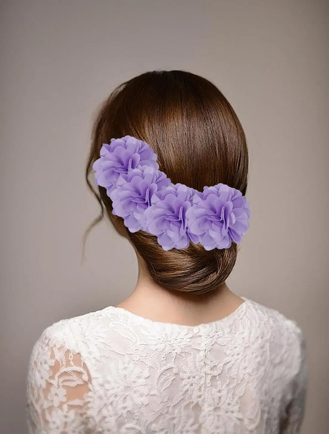 Handmade Satin Fabric Flower Brooches Lapel Pins for Women Vintage Elegant Flower Brooch Hair Clip Pins Wedding Party Dance Dress Clothes Accessories