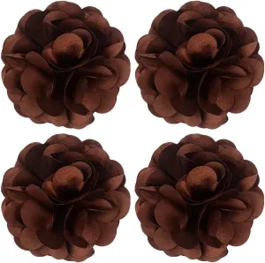 Handmade Satin Fabric Flower Brooches Lapel Pins for Women Vintage Elegant Flower Brooch Hair Clip Pins Wedding Party Dance Dress Clothes Accessories