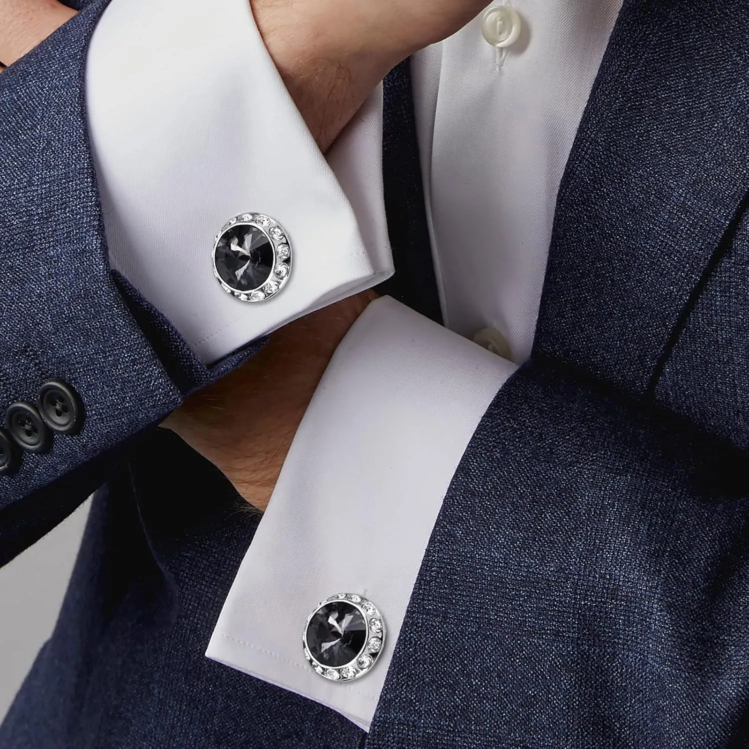 HAWSON Cufflinks for Men with Gift Box Packed, Easy to Wear, Gold or Silver Tone Match Black Red Blue Pink White Shirts and Suits, Gift for Him, Mens Jewelry or Fashion Accessories, Designed