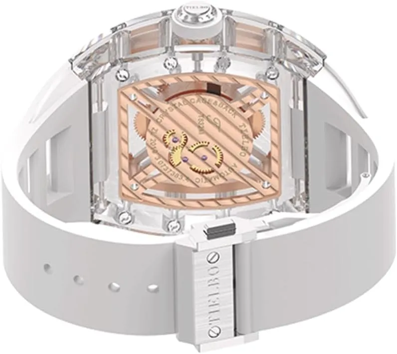 HEMUDU Crystal Watches for Men Automatic Mechanical Movement Luxury Brilliant Diamonds Watch Transparent Skeleton Dial