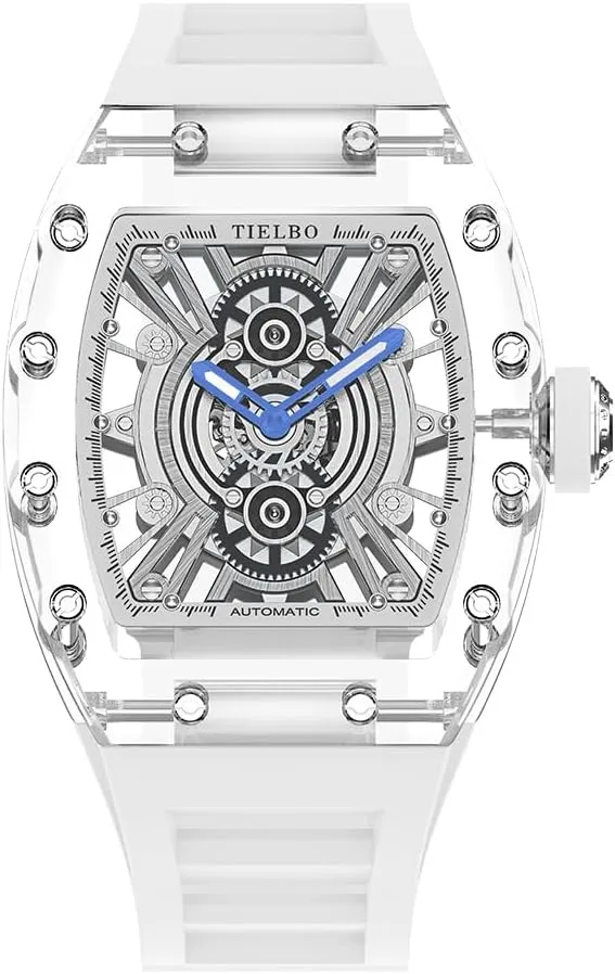 HEMUDU Mechanical Crystals Luxury Watches for Men Ladies Hollowing Dial Wristwatch Waterproof Man Brilliant Transparent Case